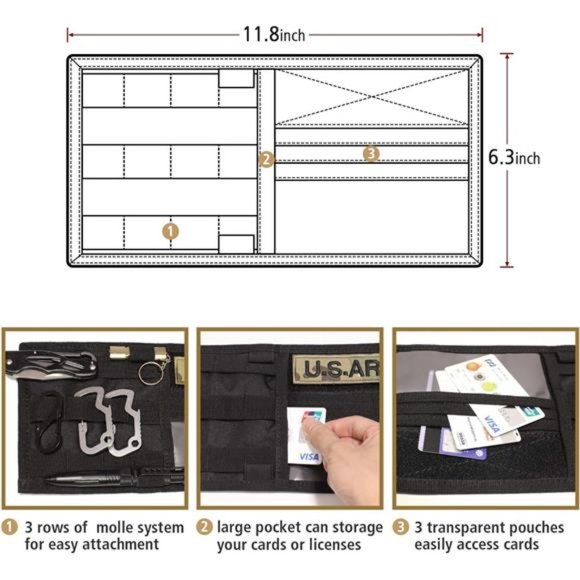 Molle Visor Panel Organizer, Tactical Car Sun Visor Cover, Storage Holder Pouch - Picture 2 of 5